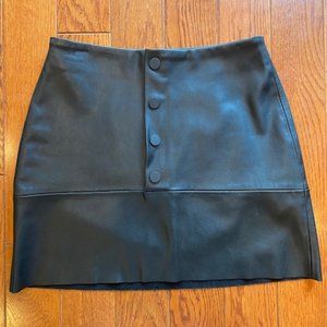 ZARA FAUX LEATHER MINI SKIRT WITH BUTTON FRONT -XS